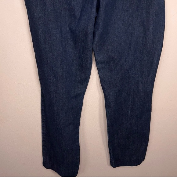 Size 10 St John’s Bay Blue Denim Look Pants Side Zip Closure Straight Leg - Picture 8 of 12